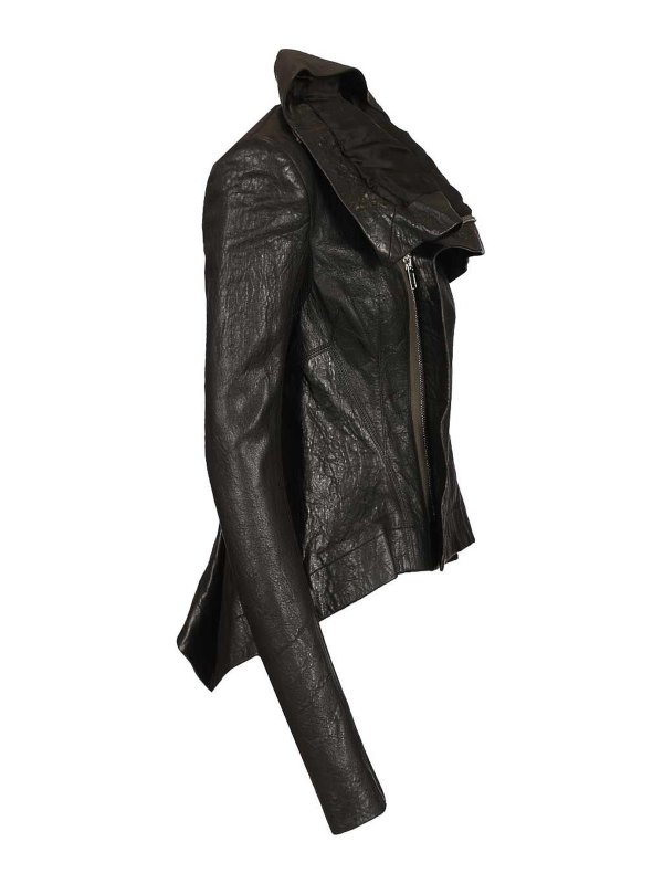 The Best Shops RICK OWENS: レザージャケット - レザージャケット - 黒