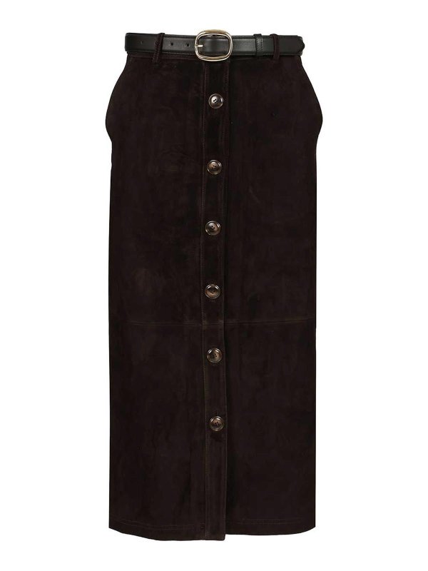 Self Portrait: Knielange und Midi Röcke - Midirock - Braun