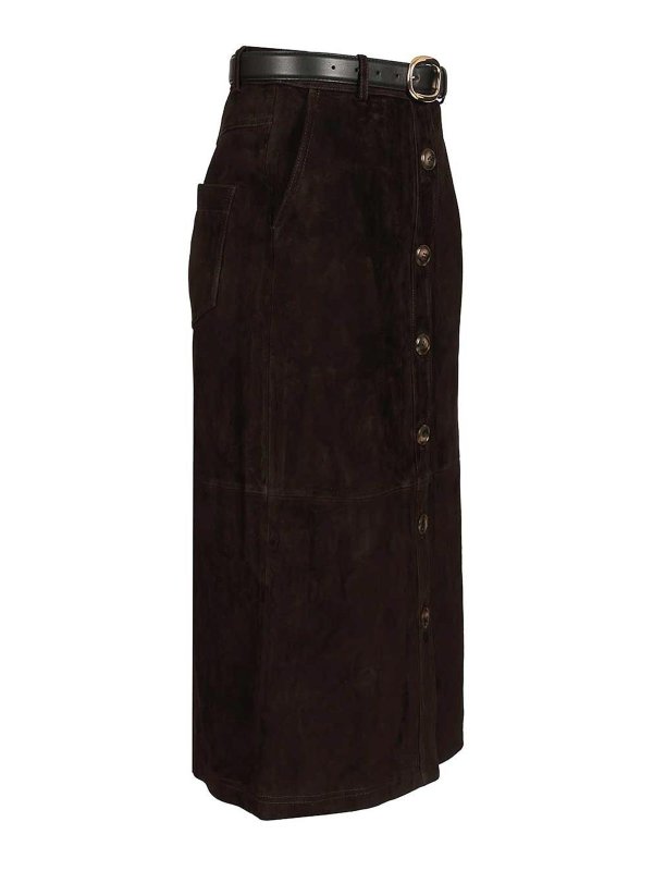 The Best Shops Self Portrait: Knielange und Midi Röcke - Midirock - Braun