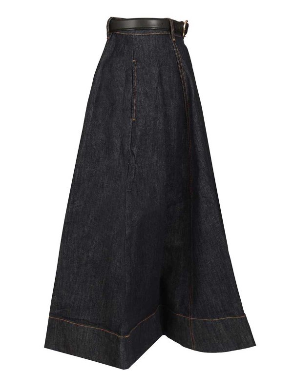 The Best Shops Self Portrait: Jupes midi et au genou - Jupe Midi - Bleu