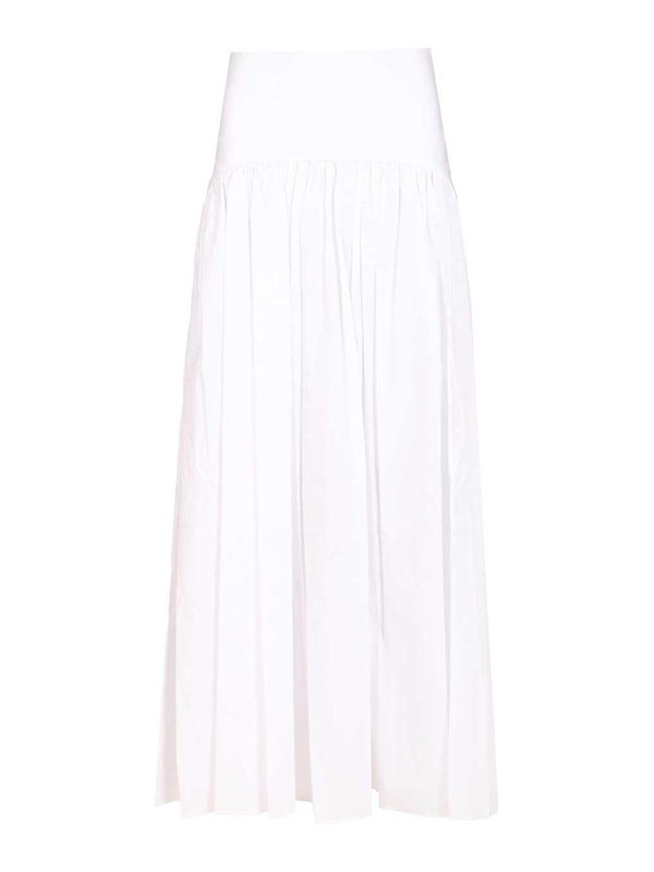 STAUD: Faldas media pierna y semilargas - Falda Semilarga - Blanco