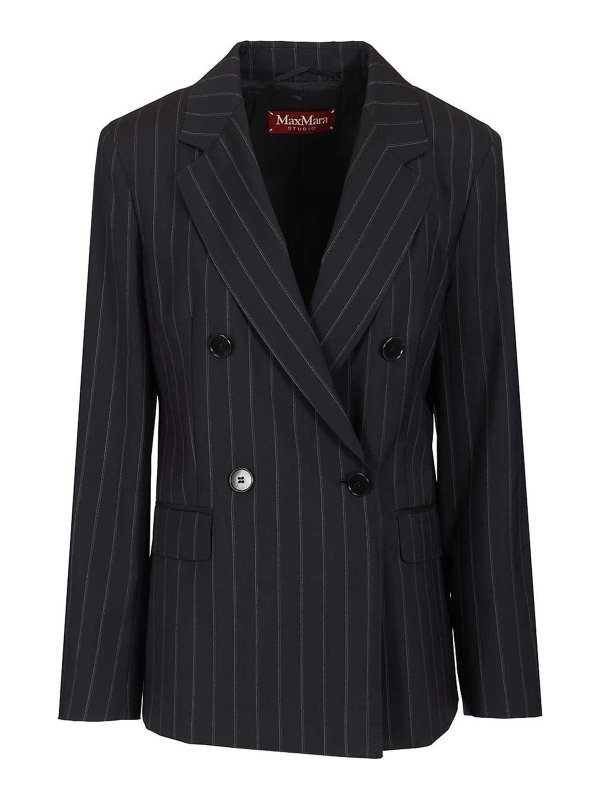 MAX MARA STUDIO: Blazer - Blazer - Azul