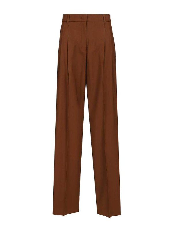 MAX MARA STUDIO: カジュアルトラウザー - カジュアルパンツ - ブラウン