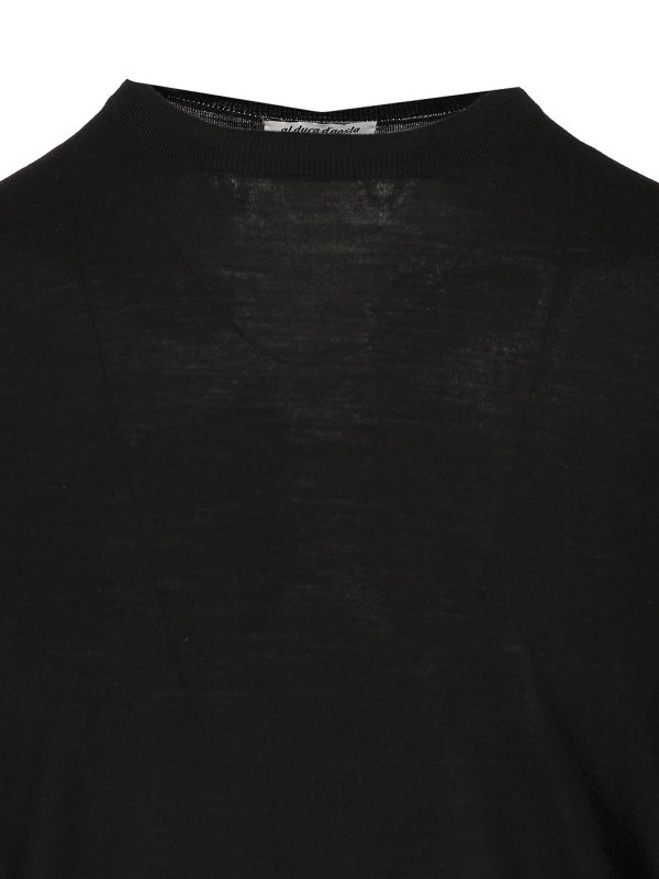 クルーネック - 黒 shop online: FILIPPO DE LAURENTIIS