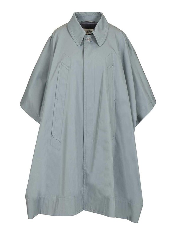 MM6 MAISON MARGIELA: トレンチコート - トレンチコート - ブルー