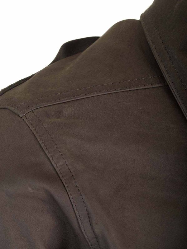 レザージャケット - ブラウン shop online: RICK OWENS