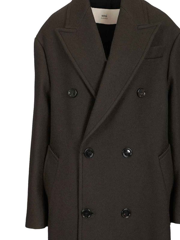 Long Double-Breasted Coat shop online: AMI PARIS