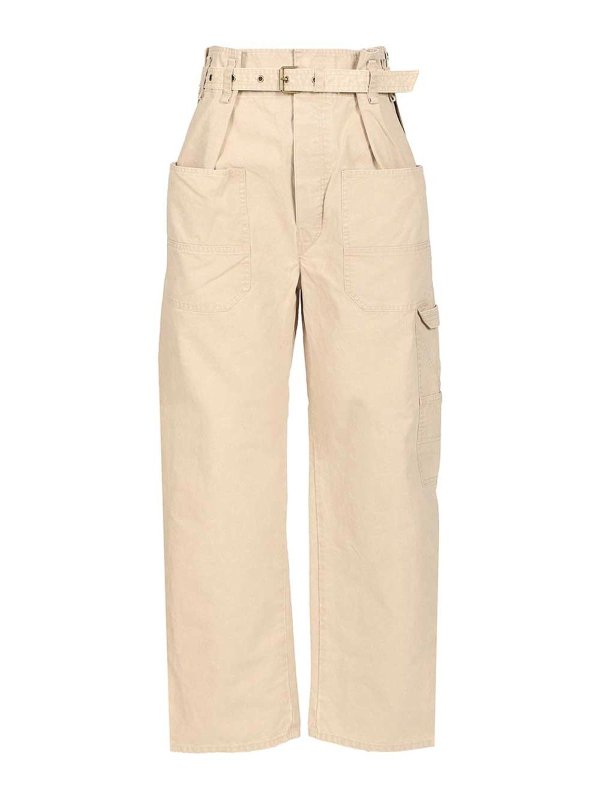 Isabel Marant Etoile: カジュアルトラウザー - カジュアルパンツ - ベージュ