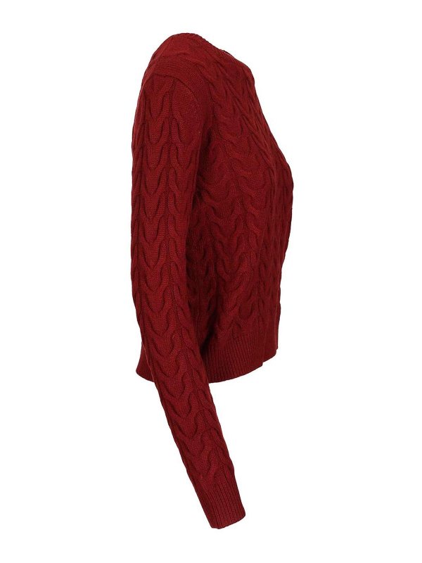 The Best Shops Max Mara: Strickpullover mit Rundhalsausschnitt - Rundhalspullover - Rot