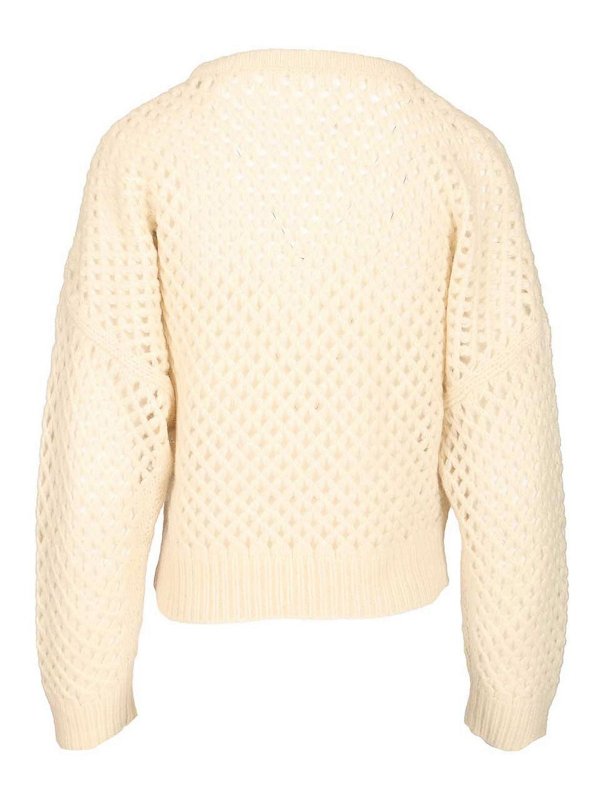 Max Mara: Strickpullover mit Rundhalsausschnitt online - Rundhalspullover - Weiß