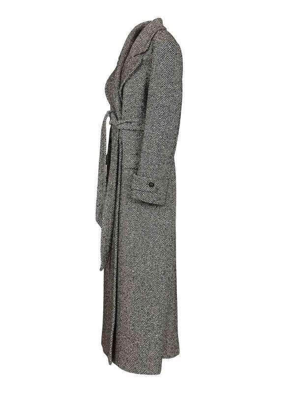 The Best Shops TAGLIATORE: knee length coats - Double-Breasted Coat Julia