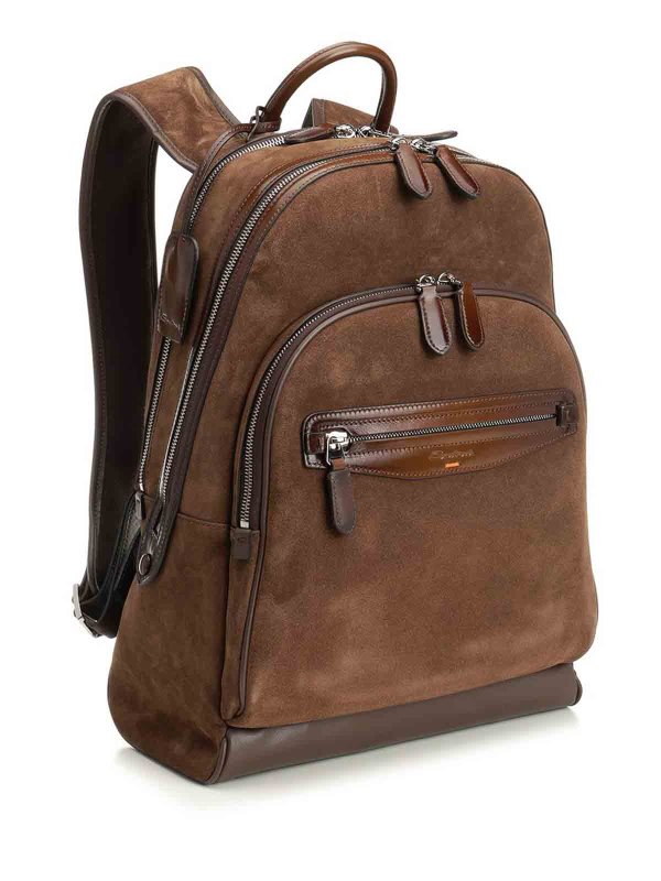 SANTONI: backpacks online - Suede Backpack