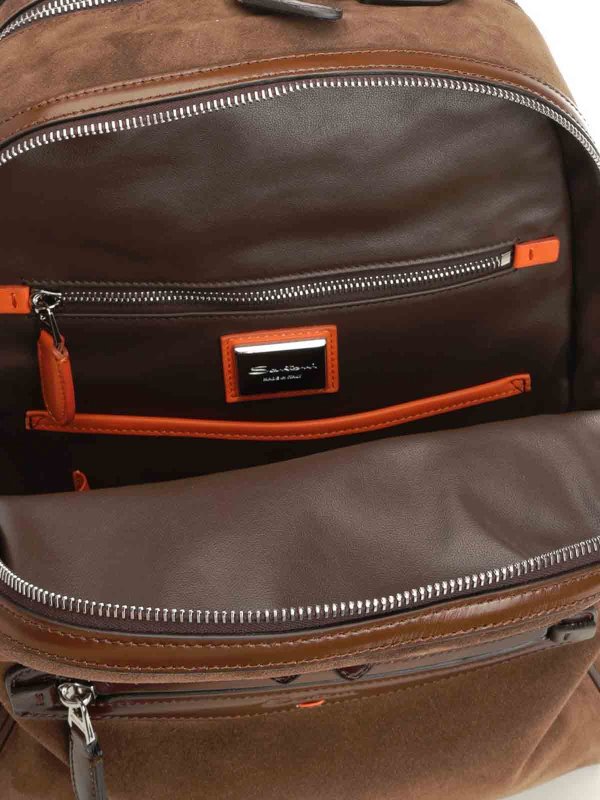 Suede Backpack shop online: SANTONI