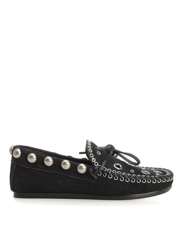 ISABEL MARANT: Loafers & Slippers - Suede Eyelets Moccasin