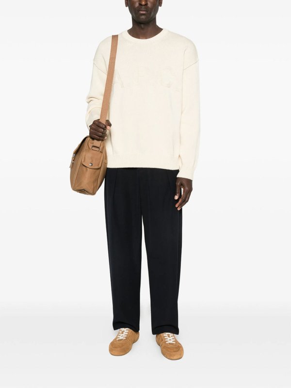 A.P.C.: Strickpullover mit Rundhalsausschnitt online - Rundhalspullover - Creme
