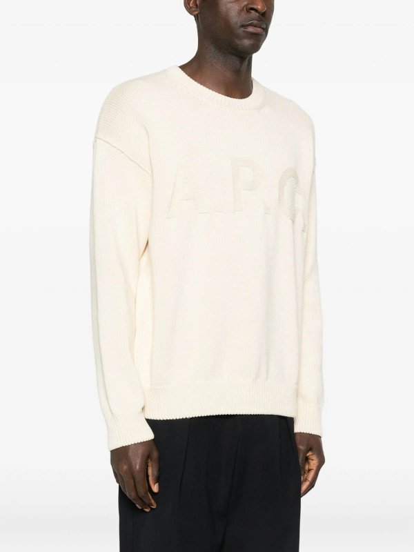 A.P.C. buy online Rundhalspullover - Creme