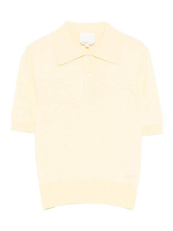 A.P.C.: Strickpullover mit Rundhalsausschnitt - Rundhalspullover - Gelb