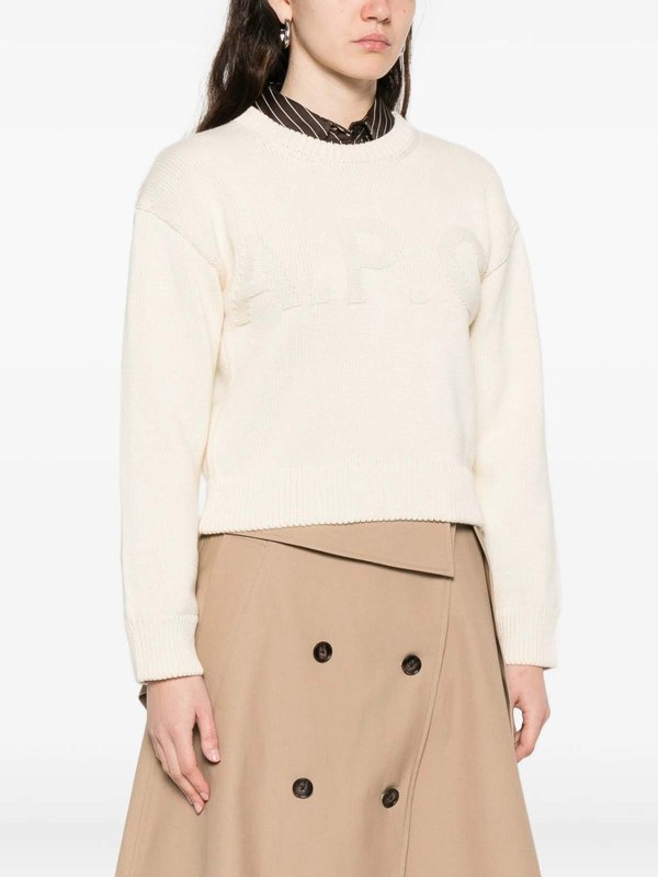 The Best Shops A.P.C.: Pull col rond - Pull Col Rond - Beige