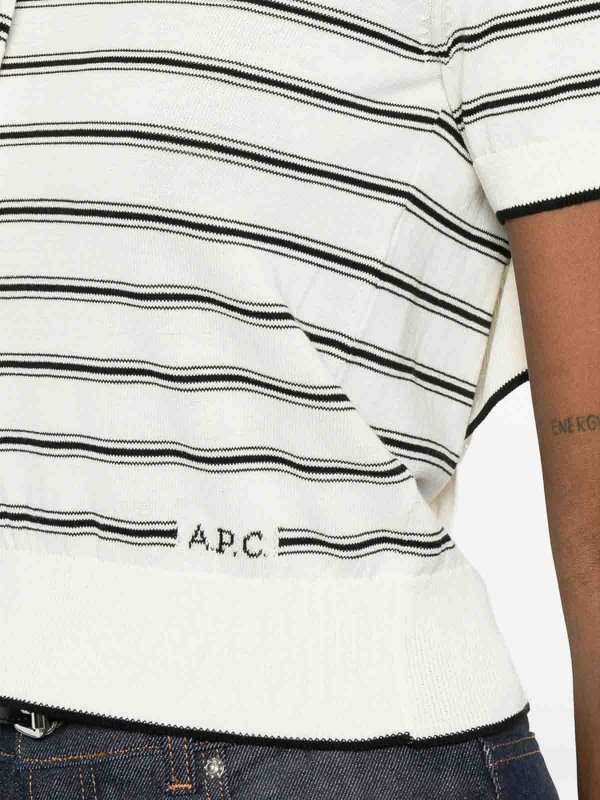 A.P.C.: Suéteres con cuello pico online - Suéter Cuello Redondo - Blanco