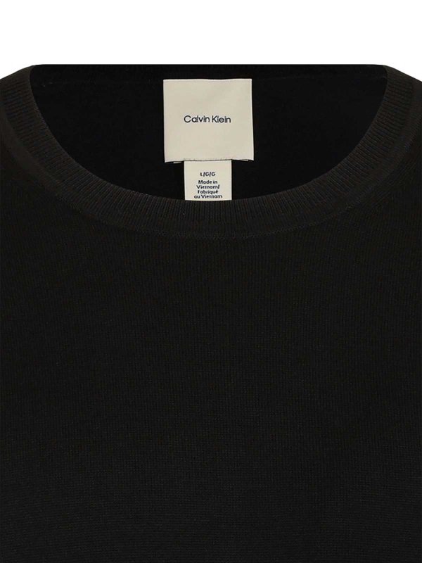 CALVIN KLEIN: Strickpullover mit Rundhalsausschnitt online - Rundhalspullover - Schwarz