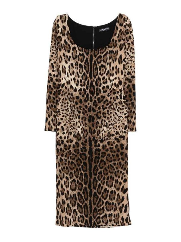 DOLCE & GABBANA: ニーレングスドレス - 膝丈ドレス - ブラウン