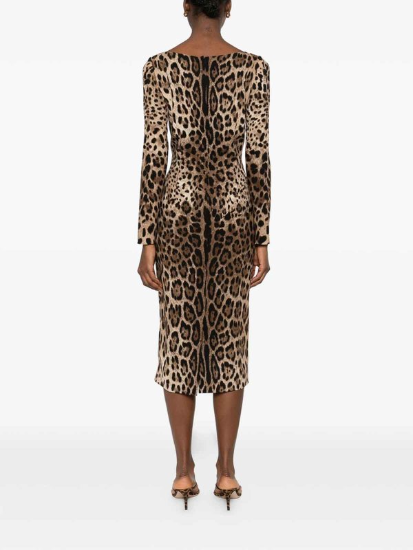 DOLCE & GABBANA buy online 膝丈ドレス - ブラウン