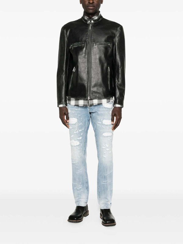 DSQUARED2: leather jacket online - Outerwear