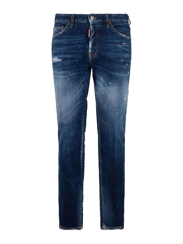 DSQUARED2: Jeans à jambe droite - Jean Droit - Bleu