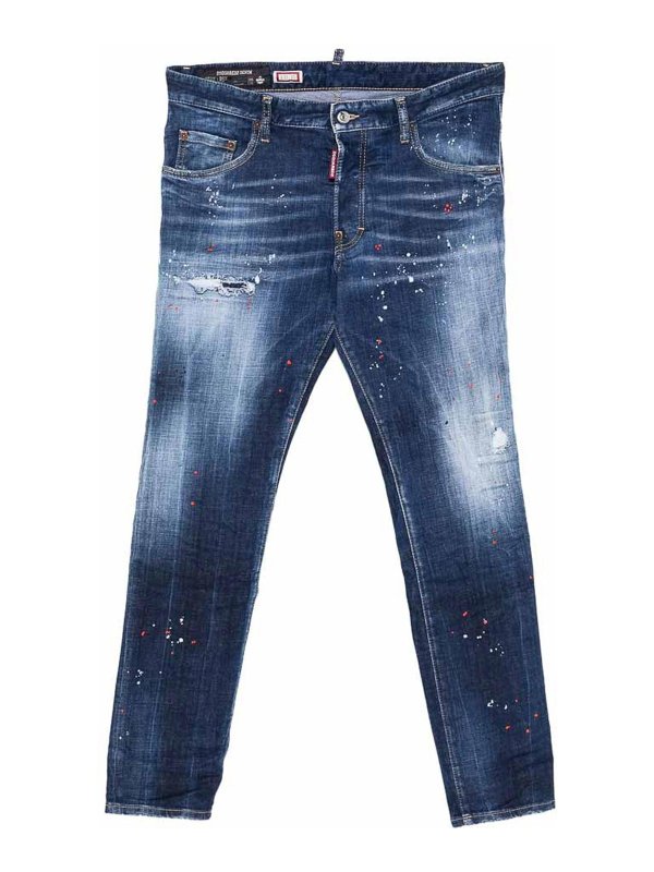 DSQUARED2: Jeans à jambe droite - Jean Droit - Bleu