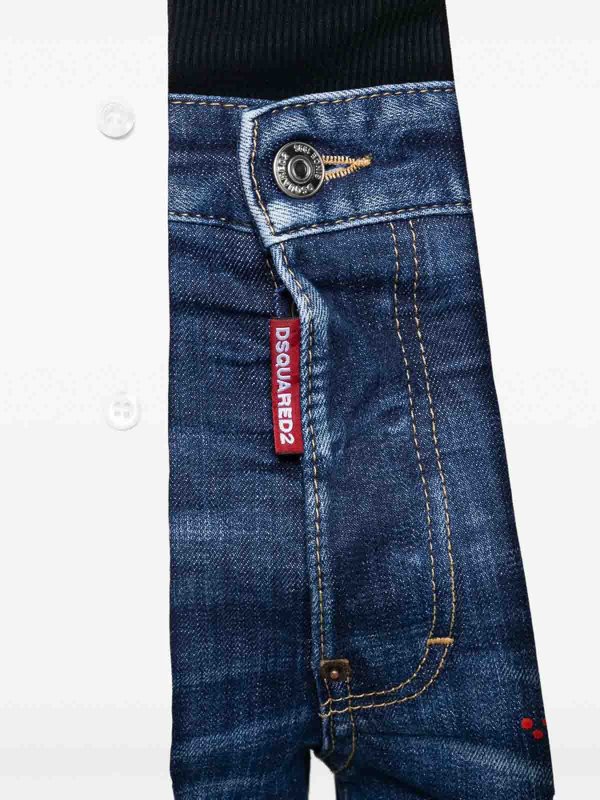 DSQUARED2: Jeans à jambe droite online - Jean Droit - Bleu