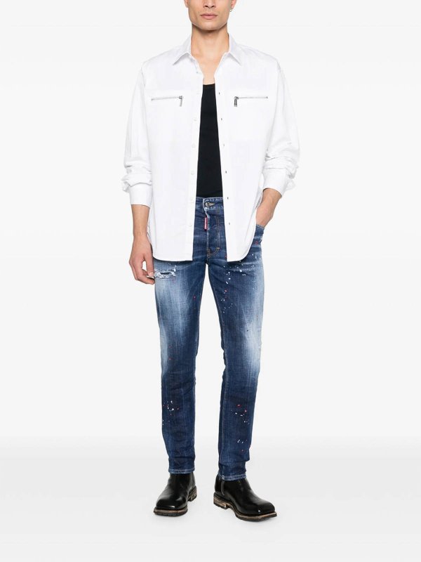 The Best Shops DSQUARED2: Jeans à jambe droite - Jean Droit - Bleu