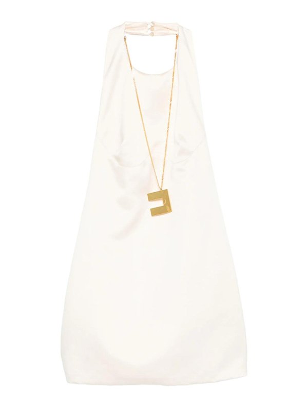 ELISABETTA FRANCHI: ニーレングスドレス - 膝丈ドレス - 白