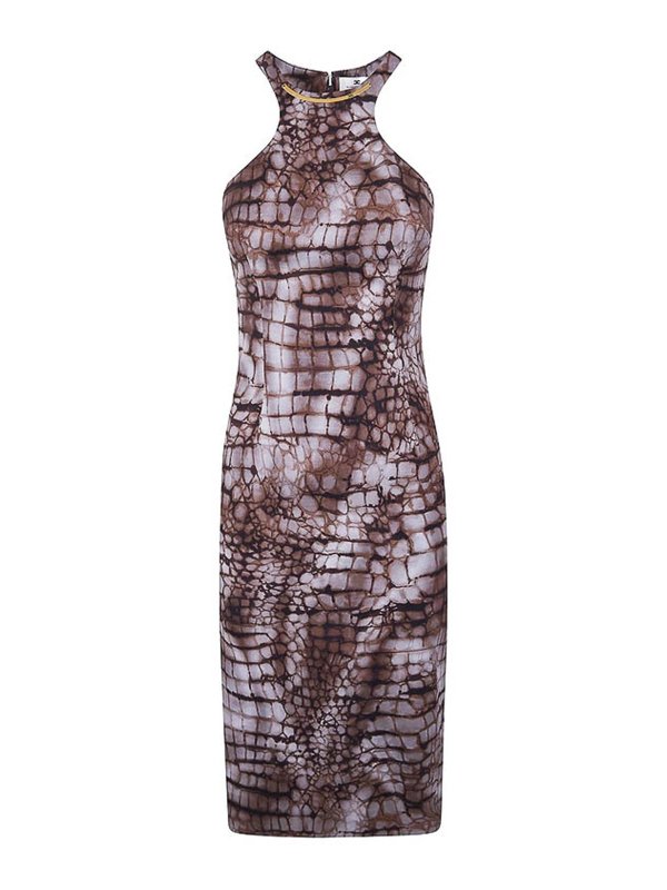 ELISABETTA FRANCHI: ニーレングスドレス - 膝丈ドレス - ブラウン