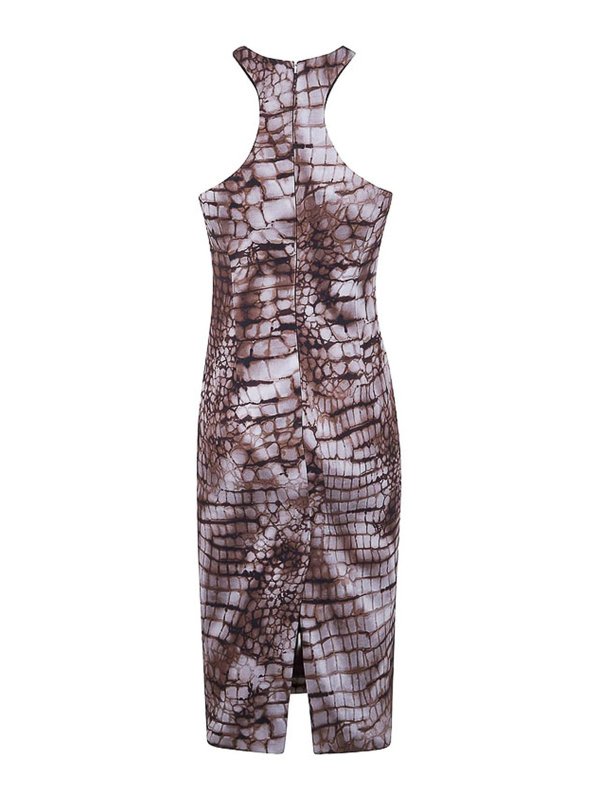 ELISABETTA FRANCHI: ニーレングスドレス online - 膝丈ドレス - ブラウン