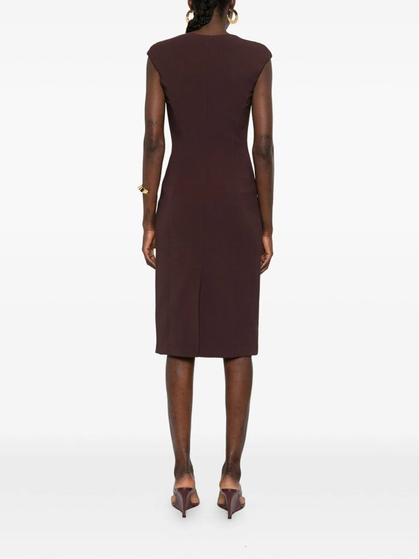 膝丈ドレス - ブラウン shop online: ELISABETTA FRANCHI