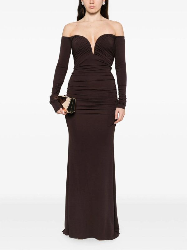 The Best Shops ELISABETTA FRANCHI: ニーレングスドレス - 膝丈ドレス - ブラウン