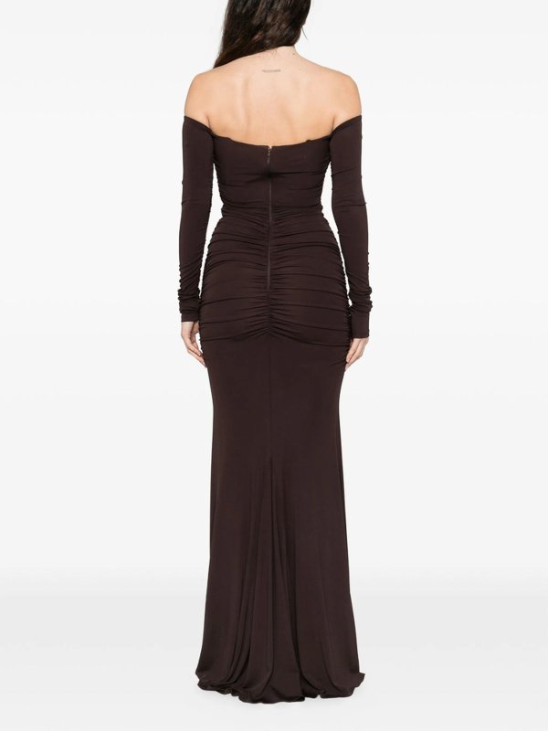 ELISABETTA FRANCHI buy online 膝丈ドレス - ブラウン