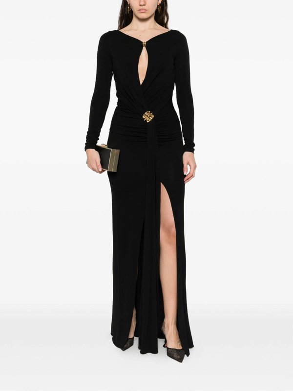 膝丈ドレス - 黒 shop online: ELISABETTA FRANCHI