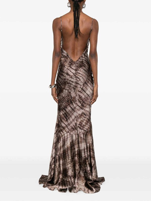 ELISABETTA FRANCHI: ニーレングスドレス online - 膝丈ドレス - ブラウン