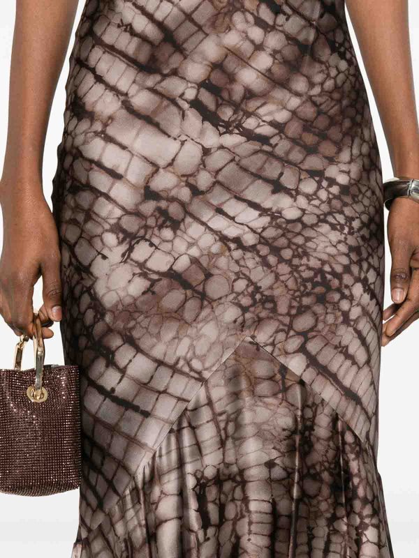 ELISABETTA FRANCHI buy online 膝丈ドレス - ブラウン