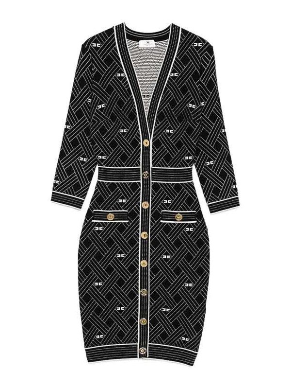 ELISABETTA FRANCHI: ニーレングスドレス - 膝丈ドレス - 黒