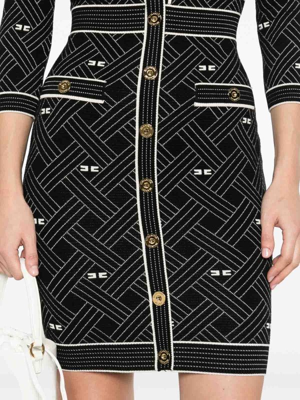 ELISABETTA FRANCHI: ニーレングスドレス online - 膝丈ドレス - 黒