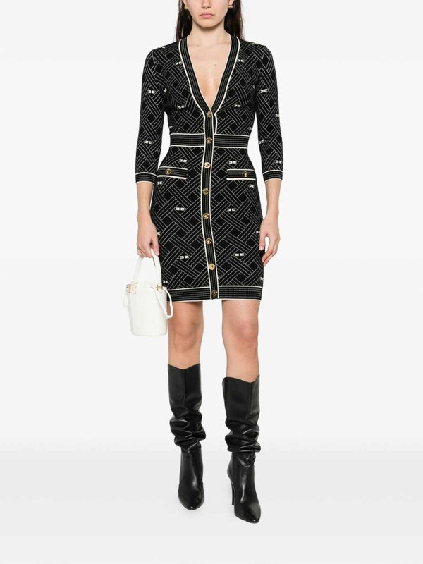 The Best Shops ELISABETTA FRANCHI: ニーレングスドレス - 膝丈ドレス - 黒