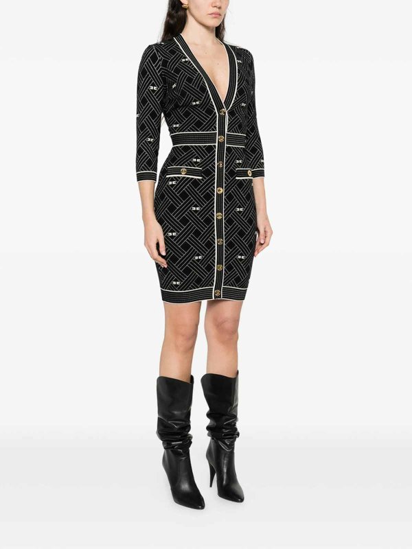 ELISABETTA FRANCHI buy online 膝丈ドレス - 黒