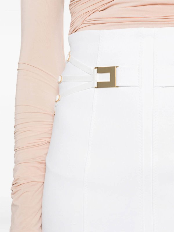 The Best Shops ELISABETTA FRANCHI: ニーレングススカート＆ミディ丈 - 膝丈/ミディスカート - 白