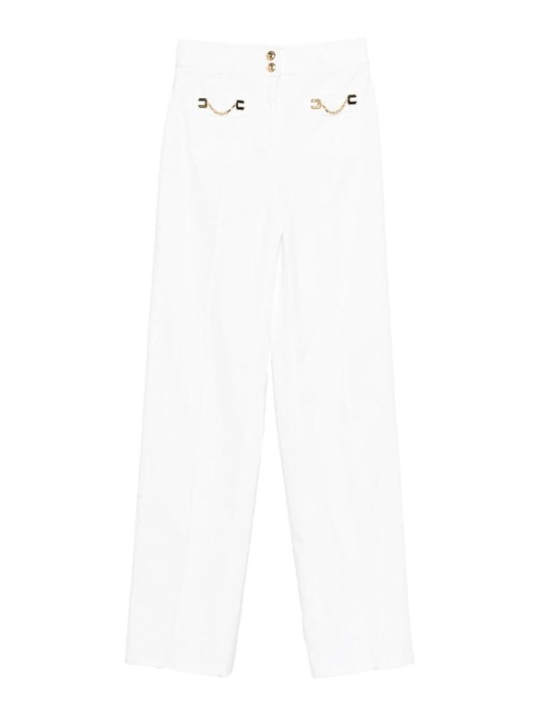 ELISABETTA FRANCHI: ストレートジーンズ - ストレートジーンズ - 白