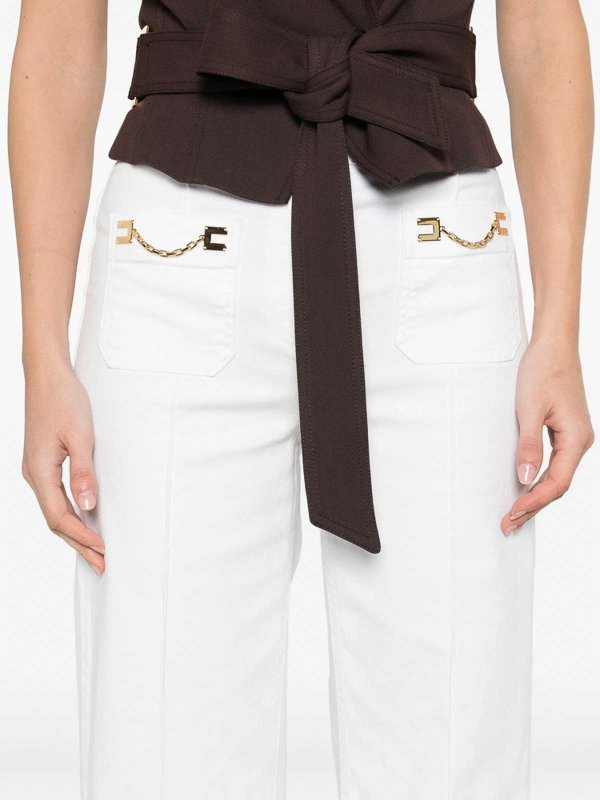 The Best Shops ELISABETTA FRANCHI: ストレートジーンズ - ストレートジーンズ - 白