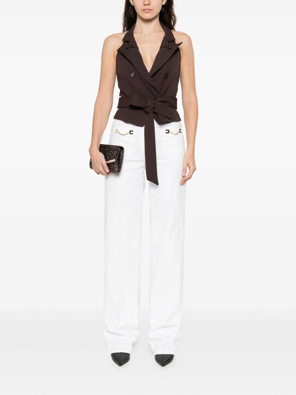 ストレートジーンズ - 白 shop online: ELISABETTA FRANCHI
