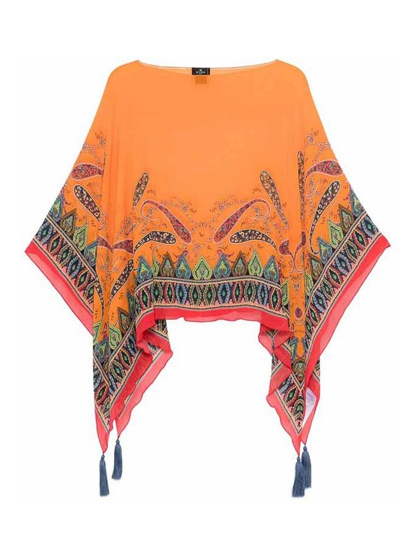ETRO: ケープ＆ポンチョ - ケープ/ポンチョ - オレンジ