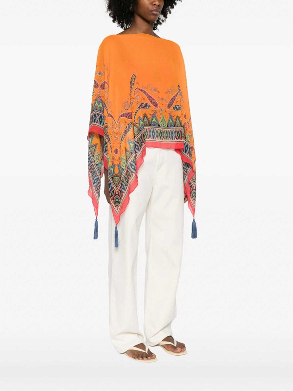 ケープ/ポンチョ - オレンジ shop online: ETRO